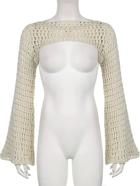 Load image into Gallery viewer, Rapcopter Y2K Knitted Crop Top Hollow
