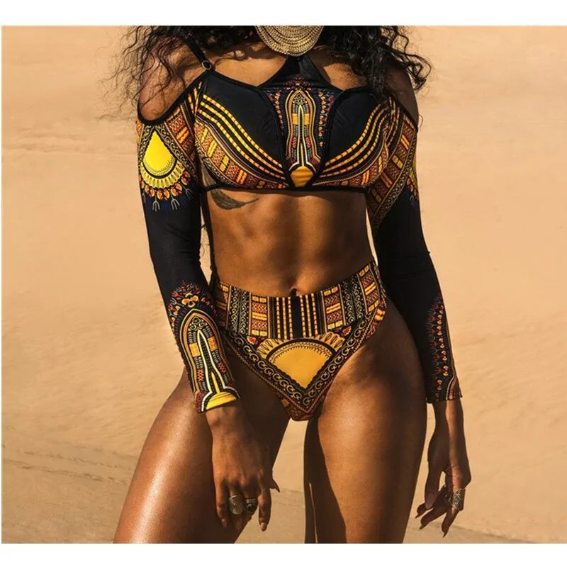 African Print One Piece Swimsuit