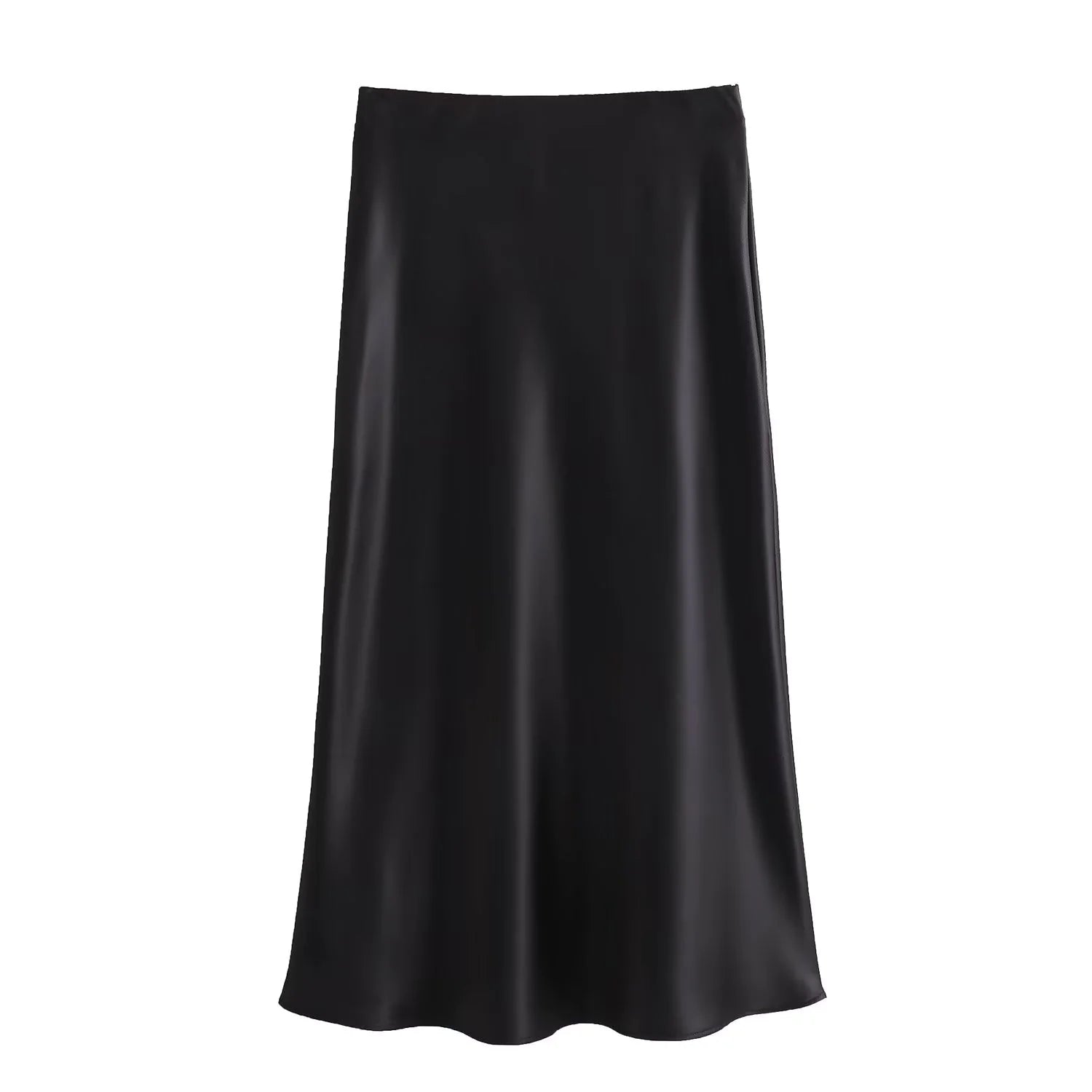 Women's Satin Pleated Midi Skirt