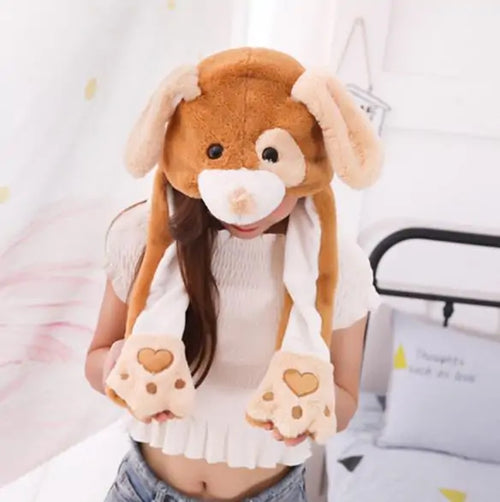 Load image into Gallery viewer, Rabbit Ear Airbag Hat: Fun Plush Toy Cap for Kids and Adults
