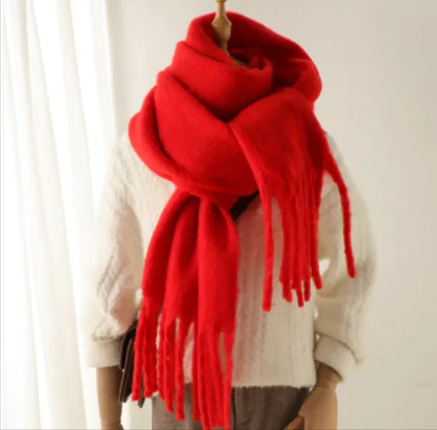 Load image into Gallery viewer, Mohair All-Matching Winter Fringe Scarf
