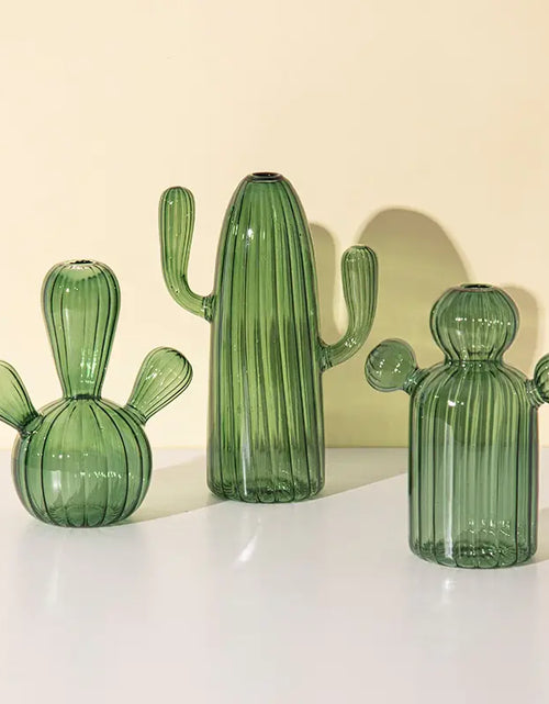 Load image into Gallery viewer, Modern Transparent Cactus Glass Vase for Room Decoration
