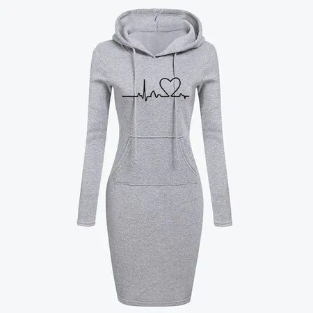 Autumn Winter Women's Long-Sleeved Hoodie Dress