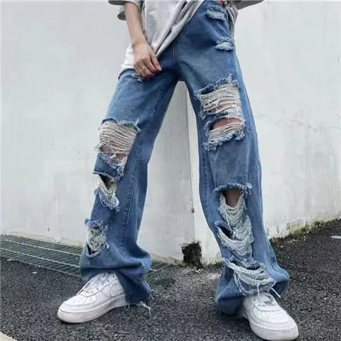 Load image into Gallery viewer, High Waist Ripped Jeans
