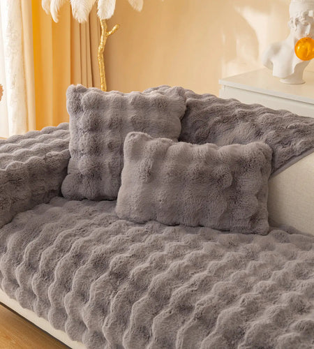 Super Soft Shaggy Non-Slip Plush Sofa Cover