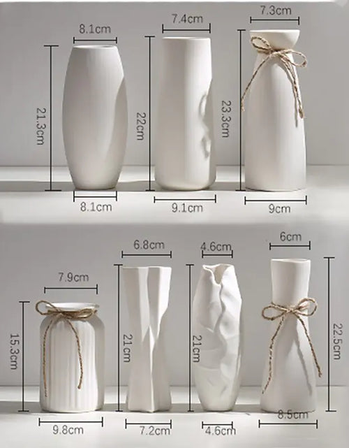 Load image into Gallery viewer, Modern Minimalist White Hemp Rope Ceramic Vase
