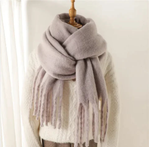 Load image into Gallery viewer, Mohair All-Matching Winter Fringe Scarf
