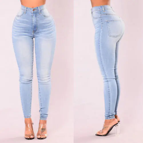 Load image into Gallery viewer, High-Waist Skinny Denim Jeans
