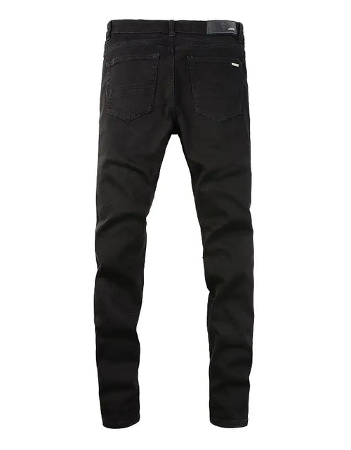 Load image into Gallery viewer, Men&#39;s Black Color Ripped Skinny Jeans
