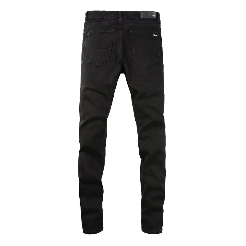 Men's Black Color Ripped Skinny Jeans