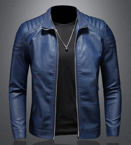 Men's Motorcycle Slim Streetwear PU Leather Jacket