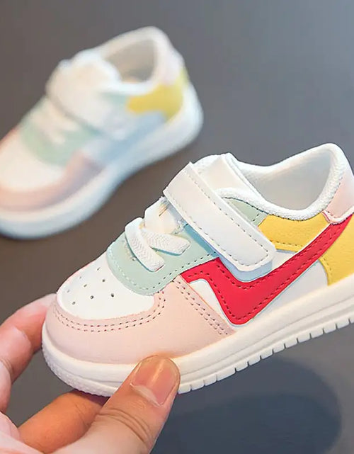 Load image into Gallery viewer, Retro Leather Multicolor Toddler Rubber Shoes
