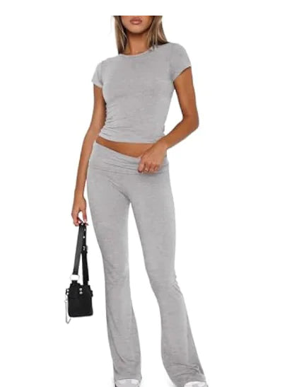 Load image into Gallery viewer, Casual Solid Color T-Shirt &amp; Pants Set
