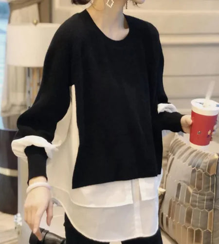 Europe Station Women's Knit Layered Sweater Set