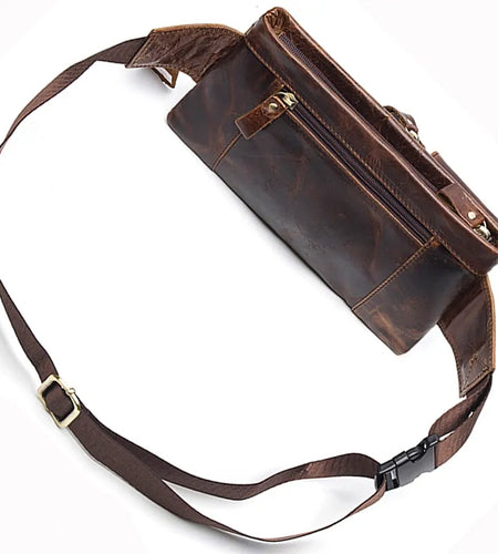 Men's Waist Genuine Leather Bag