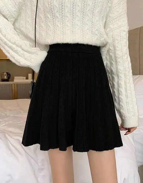 Load image into Gallery viewer, High Waist Knitted Mini Skirt
