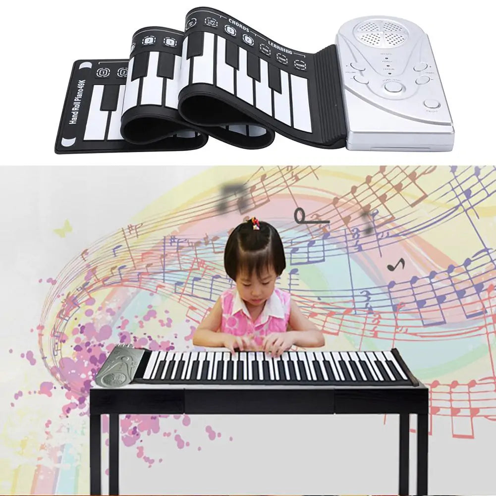 Portable 49-Key Flexible Silicone Roll Up Piano