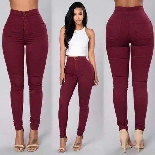 Load image into Gallery viewer, Women&#39;s High-Waist Skinny Jeans
