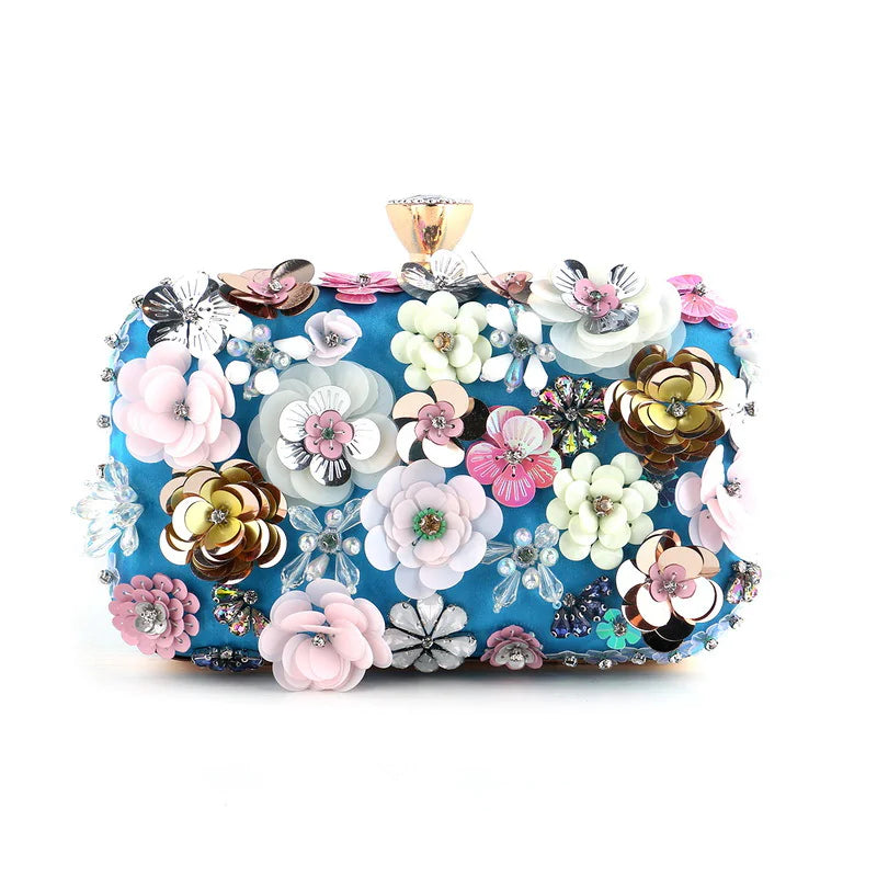 3D Beaded Floral Clutch