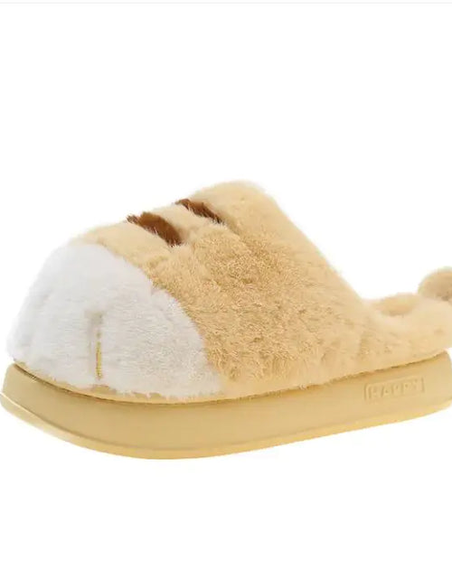 Load image into Gallery viewer, European And American Plus Size Closed Toe Fur Slipper Winter
