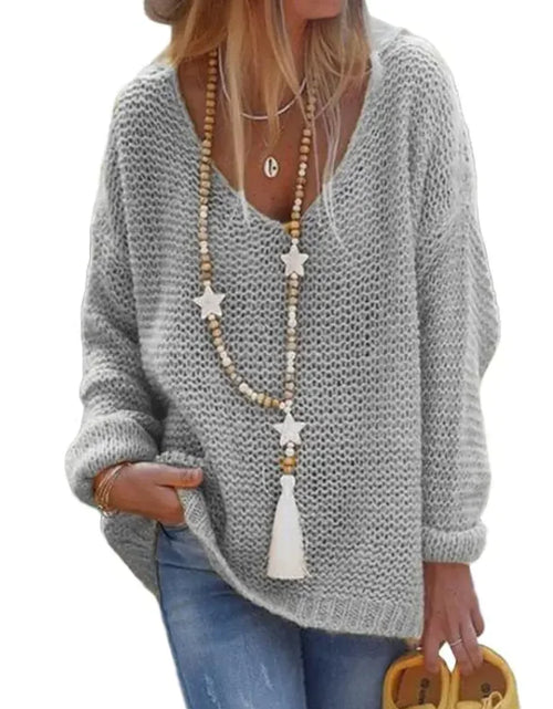 Load image into Gallery viewer, Cozy V-Neck Knit Sweater
