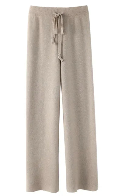 Load image into Gallery viewer, Cozy Drape Women&#39;s Knit Wide-Leg Pants
