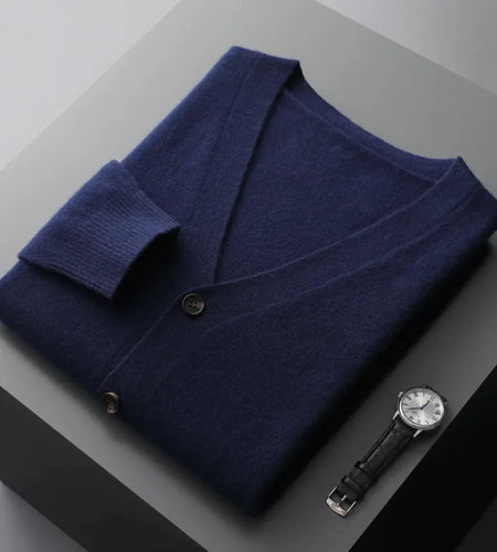 Men's Casual V-Neck Wool Cardigan