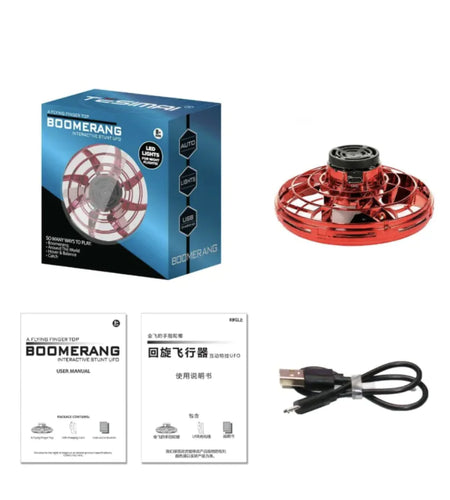 Mini LED UFO Spinner Drone - Fingertip Gyro Decompression Toy for Kids