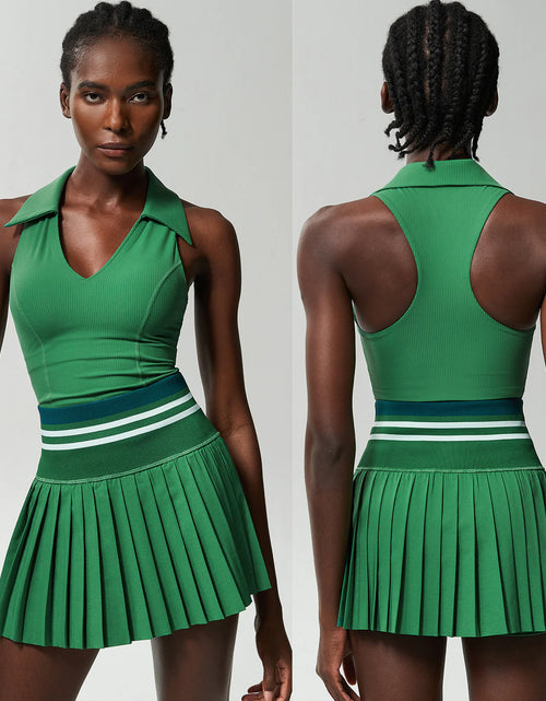 Load image into Gallery viewer, V-Collar High Waist Tennis Suit
