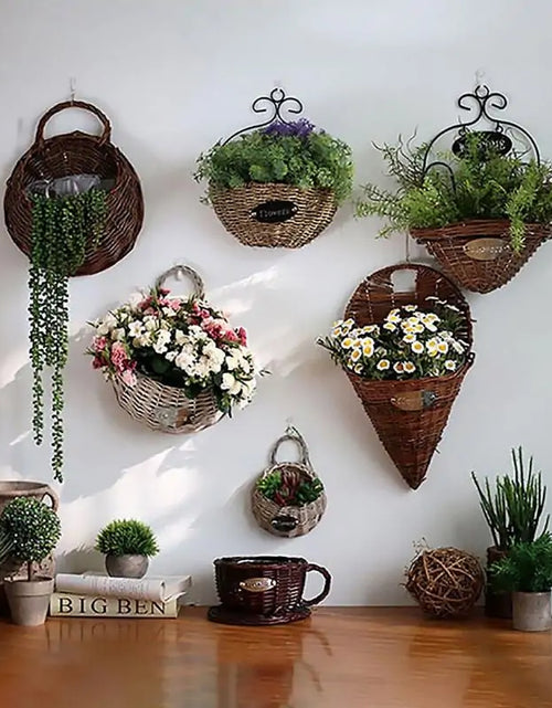 Load image into Gallery viewer, Handmade Wicker Rattan Flower Basket
