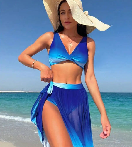 Wide Strap Three-Piece Swimsuit