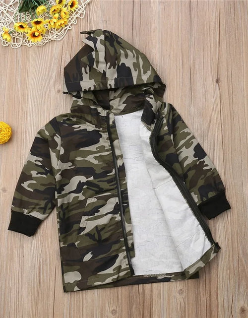 Load image into Gallery viewer, Camouflage Dinosaur Hooded Jacket for Boys
