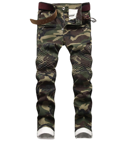 Men's Ripped Jeans Straight Fit Denim Pants