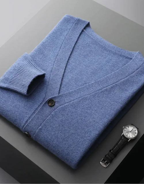 Load image into Gallery viewer, Men's Casual V-Neck Wool Cardigan
