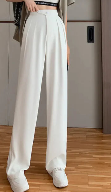 Women's Loose Casual High Waist Wide Leg Suit Pants