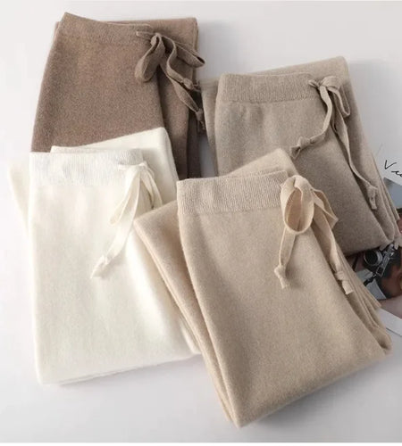 Cozy Drape Women's Knit Wide-Leg Pants