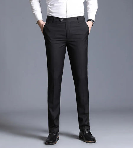 Slim Fit Casual Straight-Leg Suit Trousers