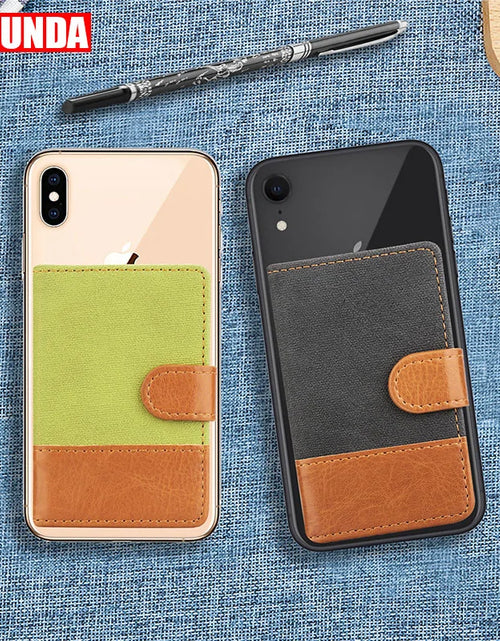 Load image into Gallery viewer, Denim Phone Wallet Case
