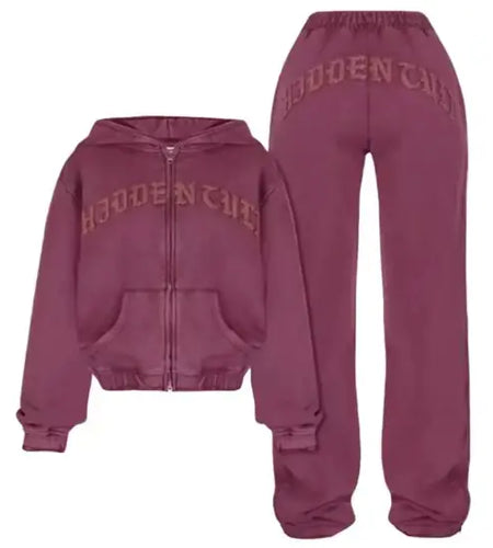 Hooded Cropped Sweatshirt And Loose Trousers