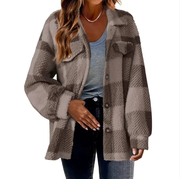 Chic Comfort Plaid Wool Jacket