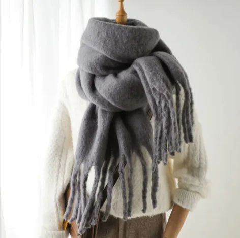 Load image into Gallery viewer, Mohair All-Matching Winter Fringe Scarf
