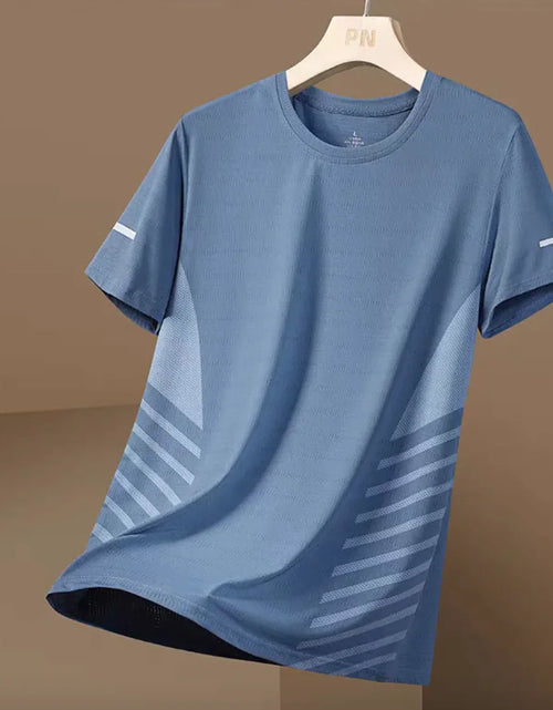 Load image into Gallery viewer, Men&#39;s Ice Silk Quick-Dry Round Neck T-Shirt - Lightweight &amp; Breathable Short Sleeve
