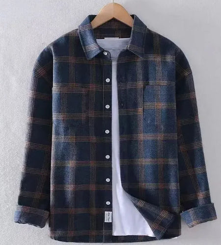 Men's Fashion Casual Plaid Long Sleeve Shirt