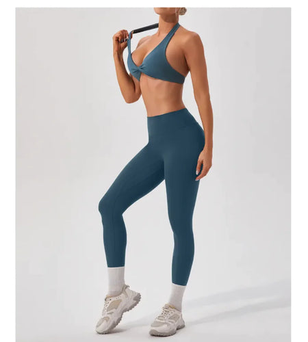 Nude Feel Breathable Halter Beauty Back Yoga Bra – Tight Fitness Top