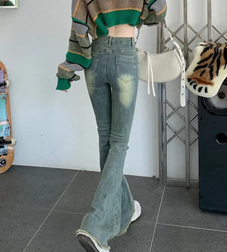 Flare Jeans Women Skinny High Waist Aesthetic Y2k