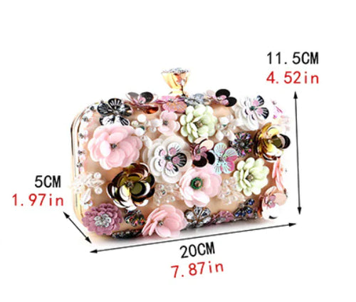 Load image into Gallery viewer, 3D Beaded Floral Clutch
