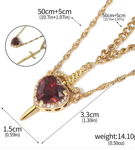 Heart-piercing Couple Necklace