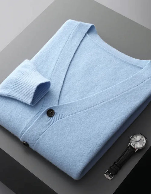 Load image into Gallery viewer, Men's Casual V-Neck Wool Cardigan
