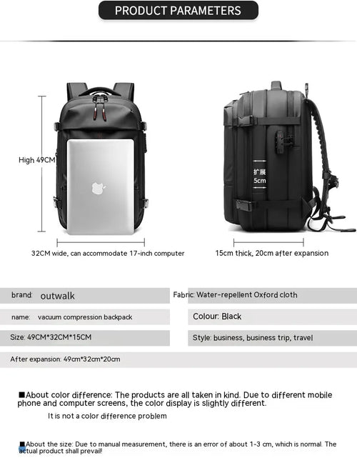 Load image into Gallery viewer, Multifunction Computer Bag Vacuum Compression Travel Backpack
