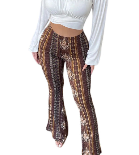 Women's  Flare Ethnic Print Pants